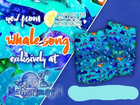Easy Peasies  - WHALE SONG COLLECTION  Diaper & Wet Bag * Exclusive*