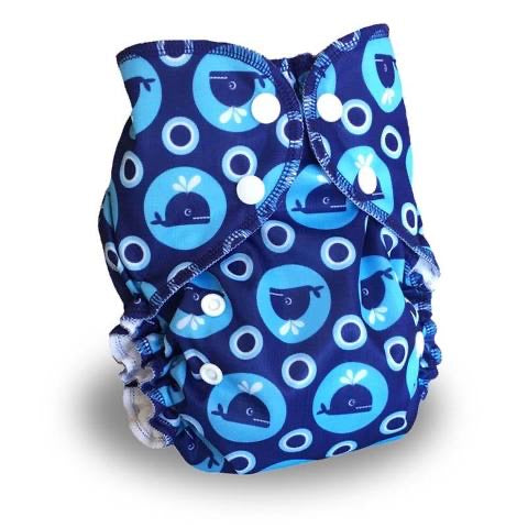 AMP One-Size Duo Diaper - Whales *New*