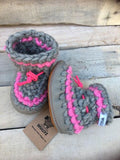 Wullyz Leather Trim Booties Size 2