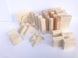 Solid Wood Unit Block Set With Storage Bag - 40 pieces