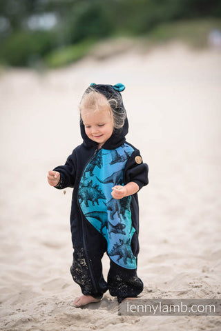 LennyLamb Cotton Bear Romper - Black & Jurassic Park *Pre-Order