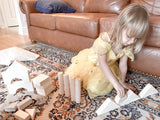 Solid Wood Unit Block Set With Storage Bag - 40 pieces