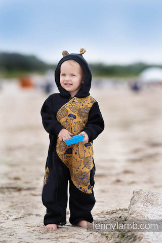 LennyLamb Cotton Bear Romper - Black & Under the Leaves | Golden Autumn *Pre-Order